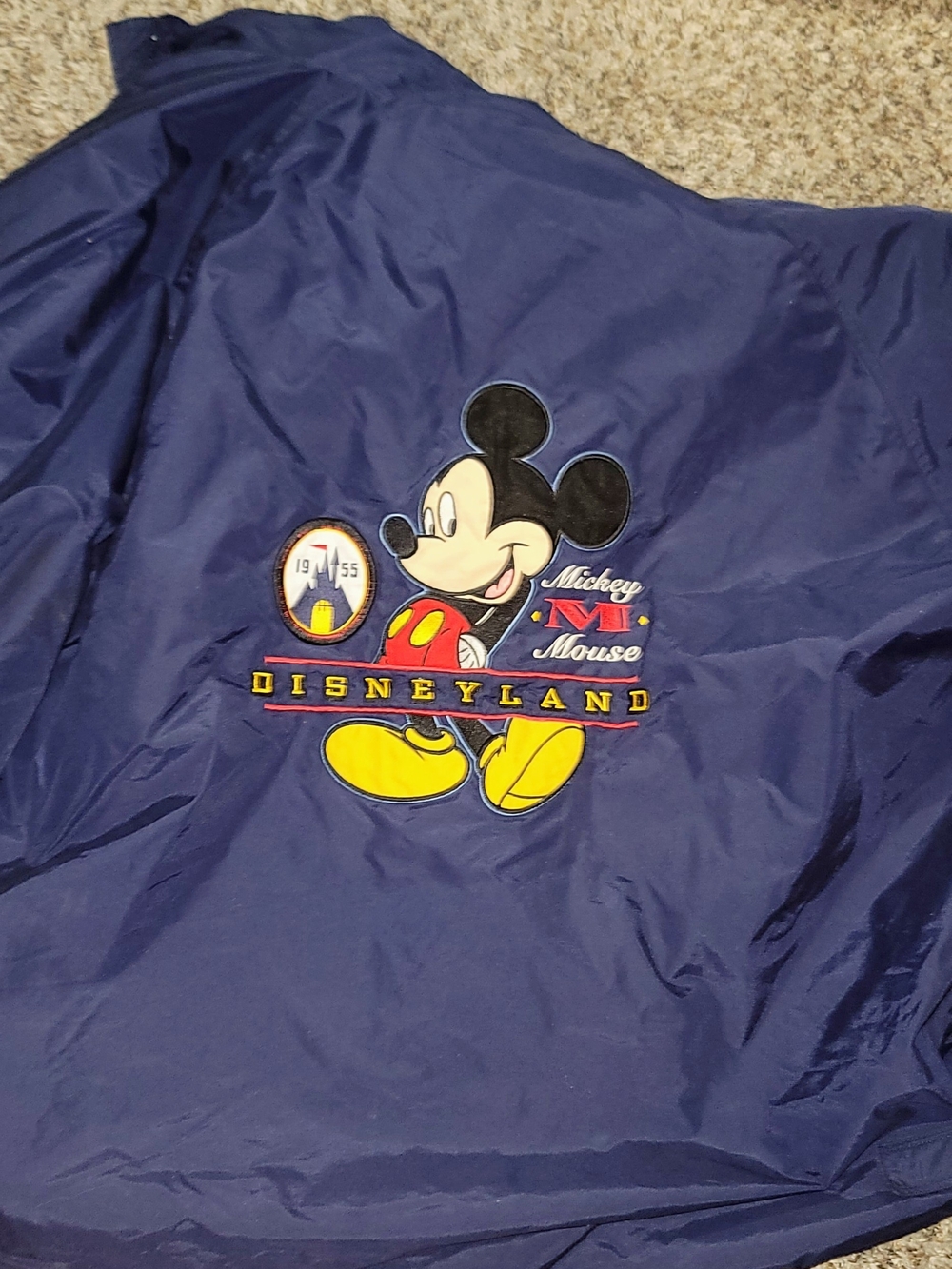 Disney Mickey Mouse Navy Raincoat with Embroidered Disneyland Logo Size XXL